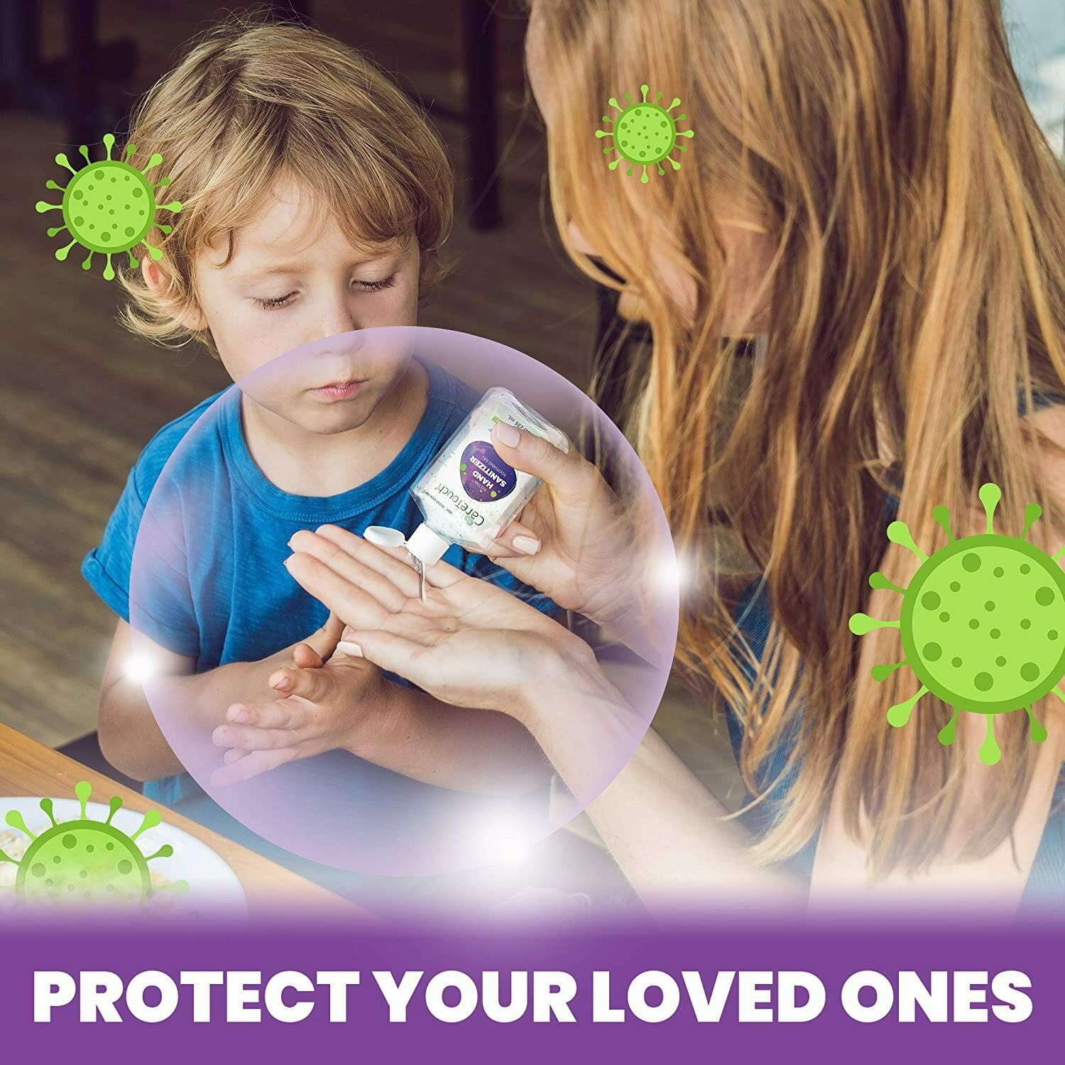 Care Touch Instant Hand Sanitizer Gel with Vitamin E and Aloe Vera, 12-Pack 8oz - Fresh Stock Dated February 2026