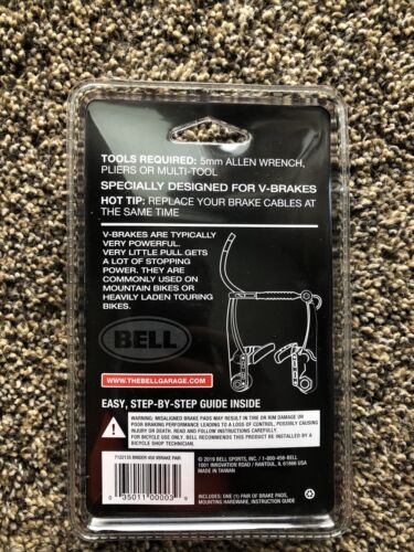 Bell Sports Binder 450 Replacement V-Brake Pads, Black BRAND NEW Factory Sealed - Fresh Stock Dated February 2026