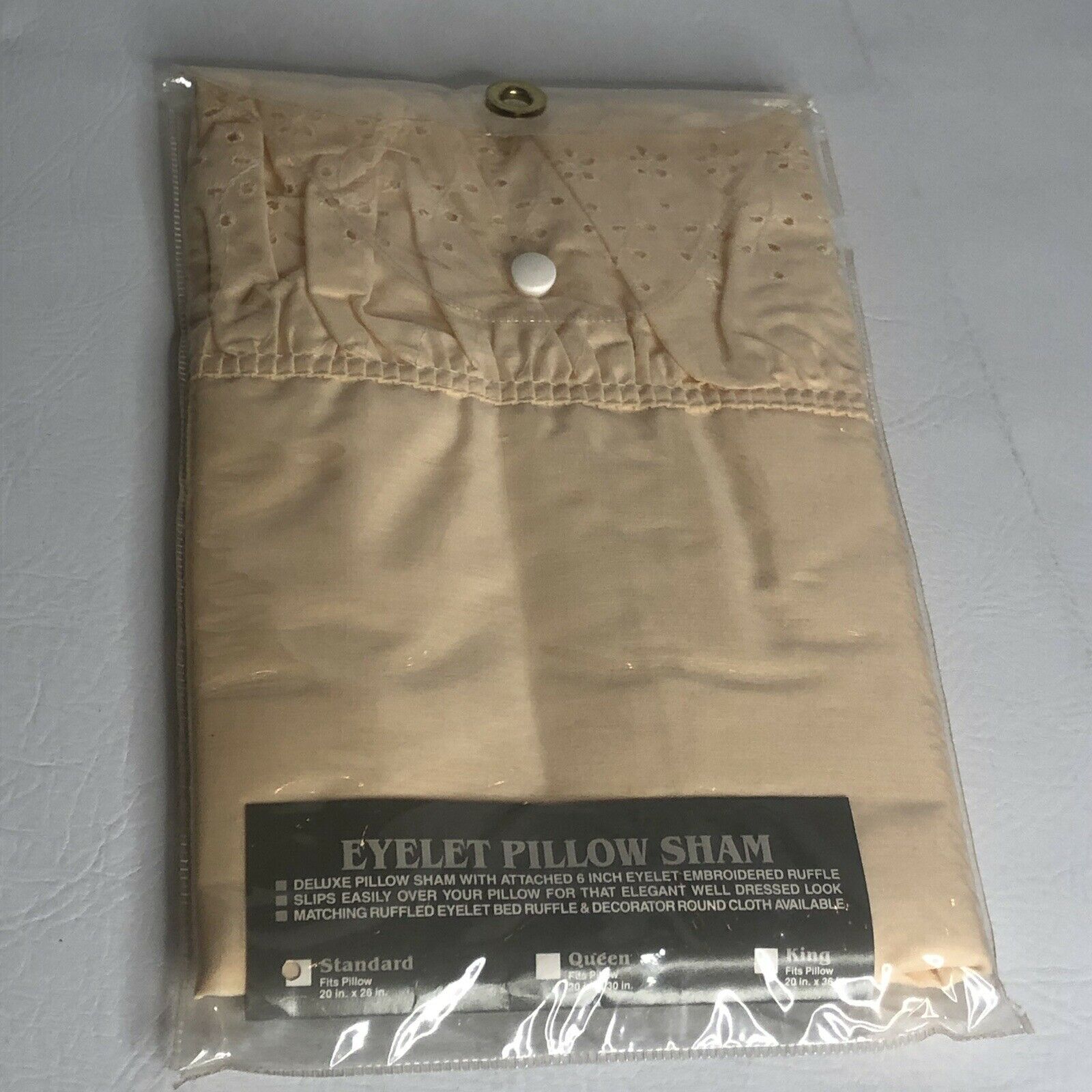 Louisville Bedding Bed Dressing Pillow Sham Eyelet Nos Vintage - Fresh Stock Dated December 2025