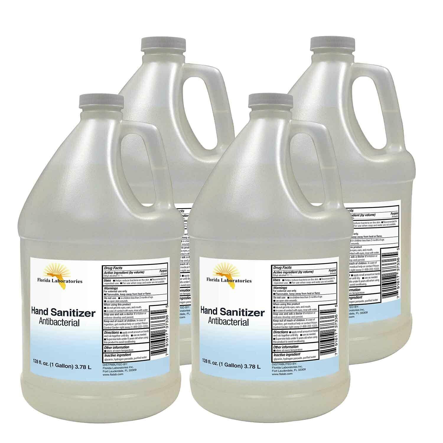 Hand Sanitizer Liquid (Non Gel)- 4 Gallons 128 oz Highest Alcohol 80% - USA MADE - Fresh Stock Dated February 2026