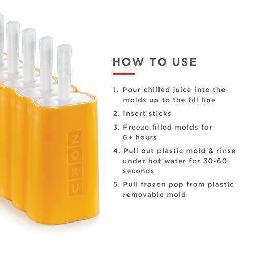 Mod Pops, 6 Classic Popsicle Molds in One Compact Tray With Sticks and Orange - Fresh Stock Dated February 2026