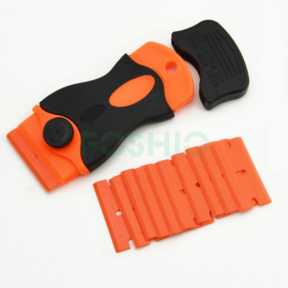 100 Pcs Plastic Razor Blades and Razor Scraper Double Edged Sticker Removal Tool - Fresh Stock Dated February 2026