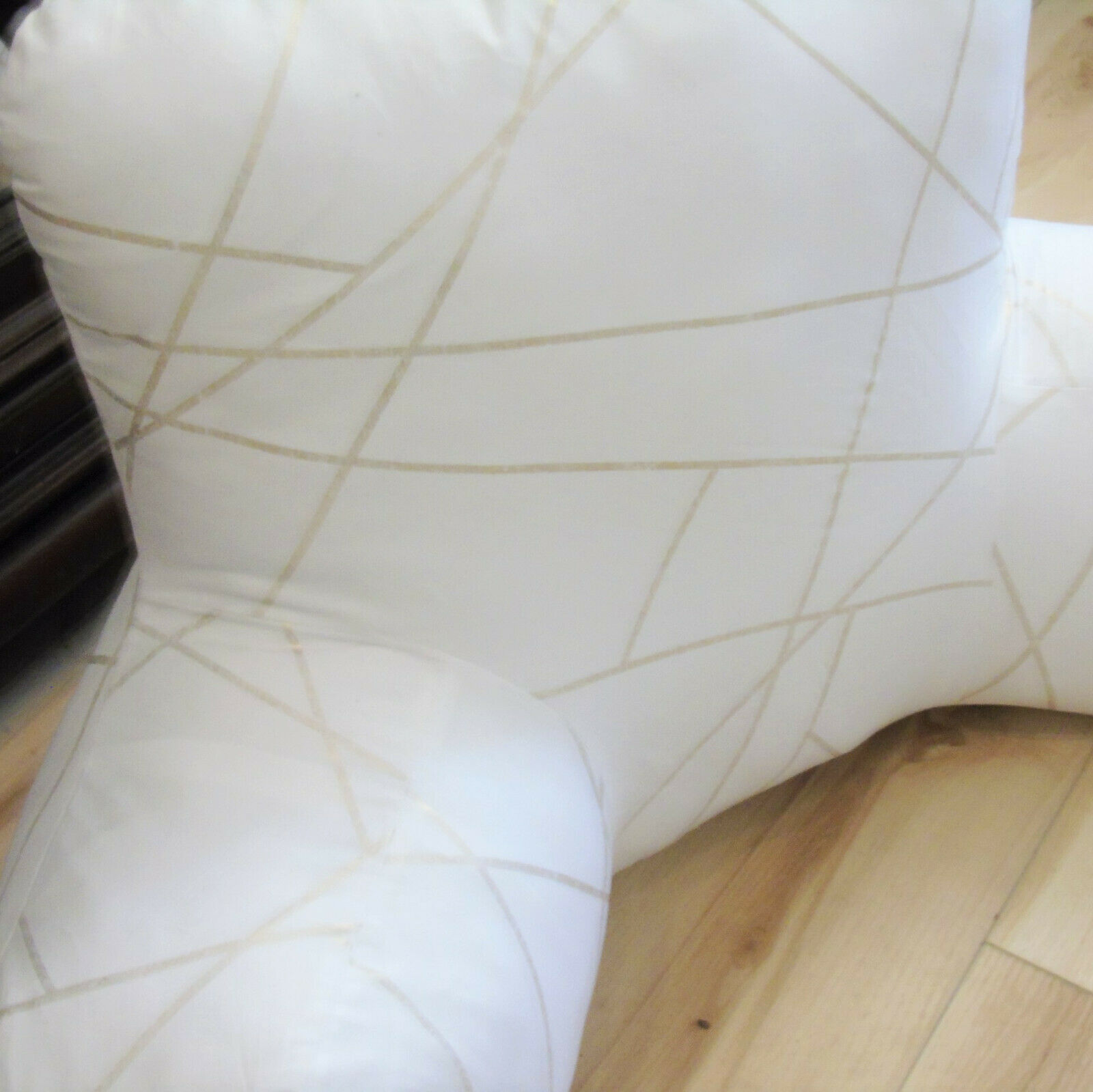 PB Teen White Gold Lounge Around SITTING PILLOW COVER CASE Geometric 100% Cotton - Fresh Stock Dated December 2025