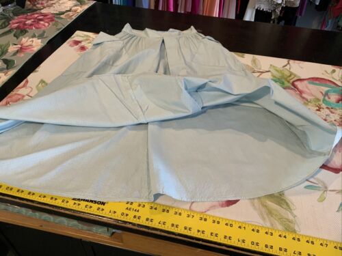 Vintage 1950s Blue A-Line Cotton Full Skirt Sz 4 Diamond Side Pockets Waist 25 - Fresh Stock Dated March 2026