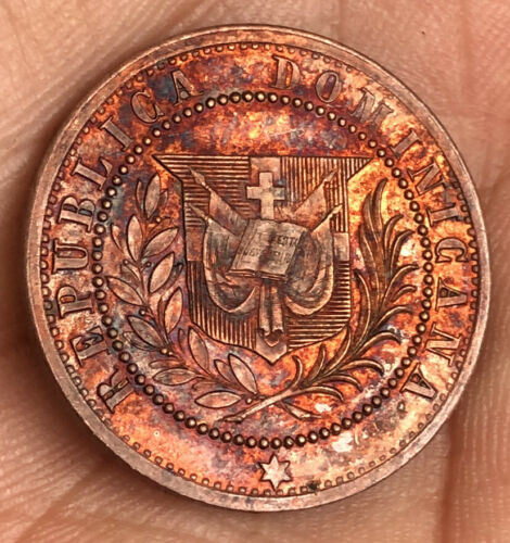 Dominican Republic 1878 1 Centavos Beautiful Pattern Dark Tone LM - Fresh Stock Dated February 2026