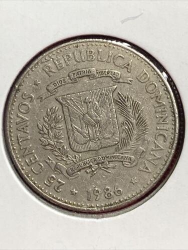 1986~~Dominican Republic 25 Centavos Coin - Fresh Stock Dated February 2026