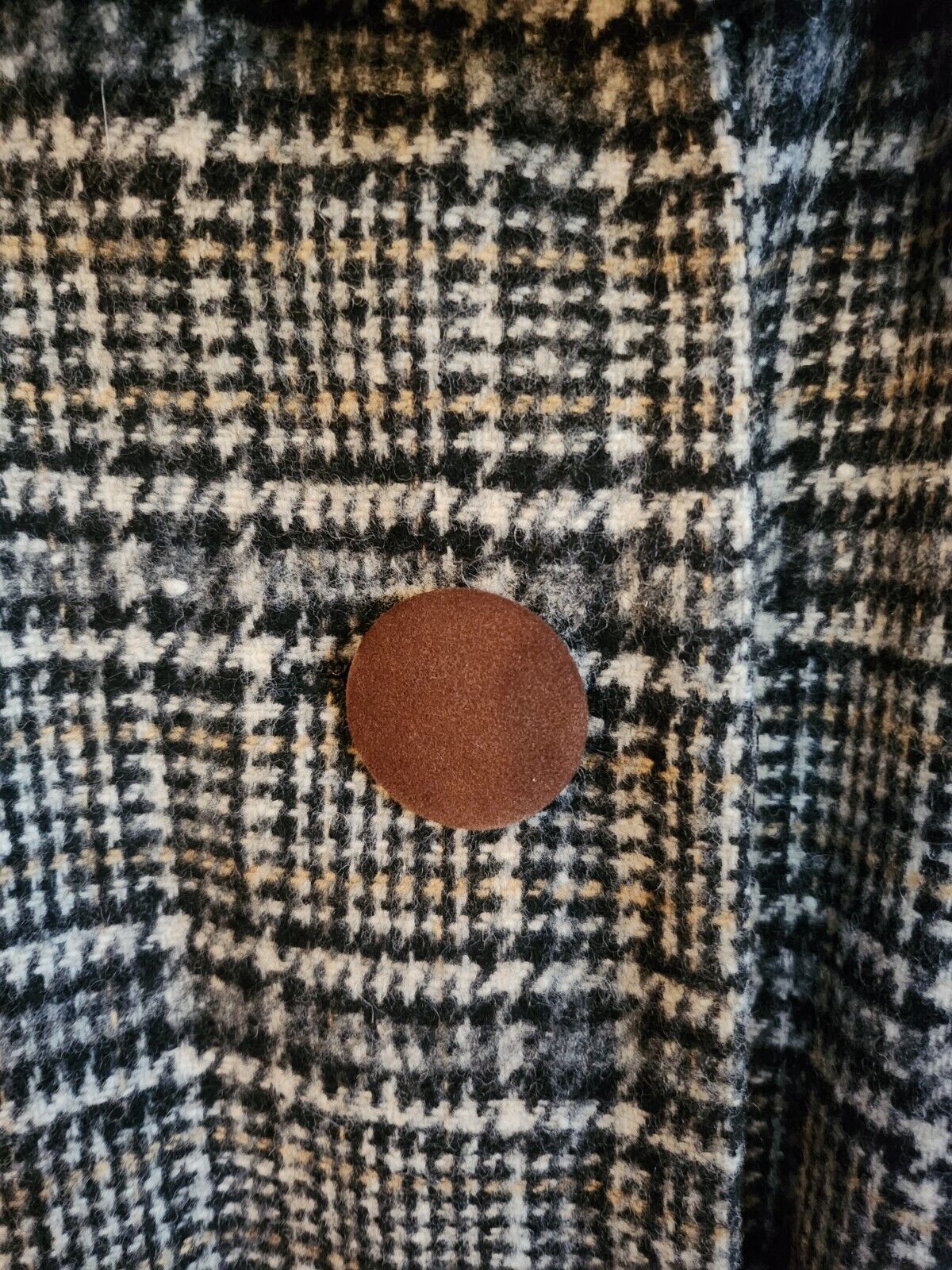 Personal Women Vintage Wool Brown Black Plaid Collared Buttoned Capelet Poncho - Fresh Stock Dated December 2025