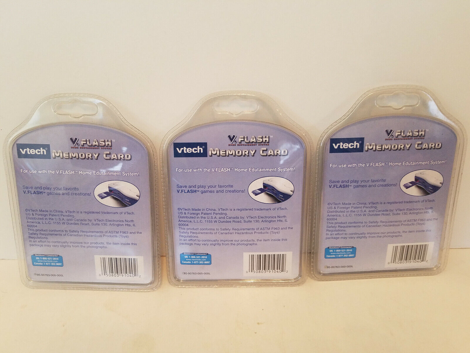 Vtech Vflash 8 MB Memory Card V.Tech V.FlashHome Edutainment System Lot Of 3 NEW - Fresh Stock Dated February 2026
