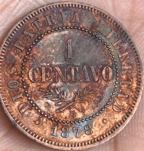 Dominican Republic 1878 1 Centavos Beautiful Pattern Dark Tone LM - Fresh Stock Dated February 2026