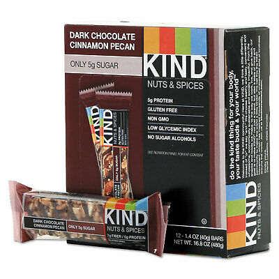 KIND Nuts and Spices Bar Dark Chocolate Cinnamon Pecan 1.4 oz 12/Box 17852 - Fresh Stock Dated December 2025