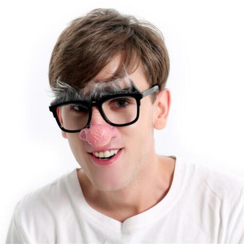 2pcs Fun Pig Nose Big Nose Gray Eyebrow Sunglasses Eye Glasses Party Costume - Fresh Stock Dated February 2026