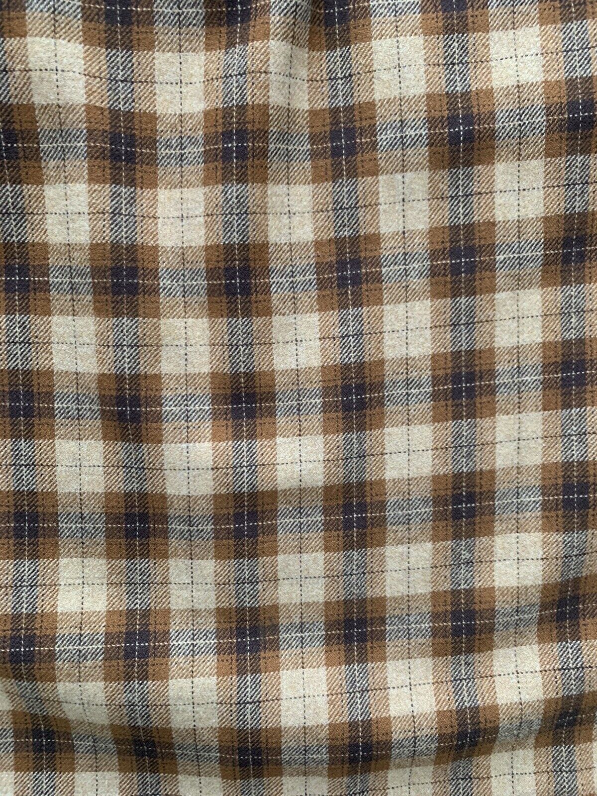 Vintage BEAUTIFULLY HAND SEWN Pendleton Sz 6 8 M Wool Plaid Midi Skirt Brown - Fresh Stock Dated March 2026