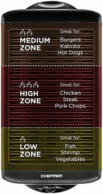 CHEFMAN - Electric Smokeless Indoor Grill with Nonstick Coating - Black - Fresh Stock Dated December 2025