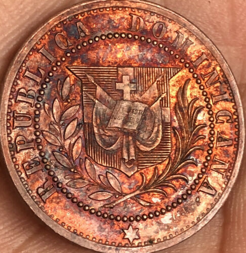 Dominican Republic 1878 1 Centavos Beautiful Pattern Dark Tone LM - Fresh Stock Dated February 2026