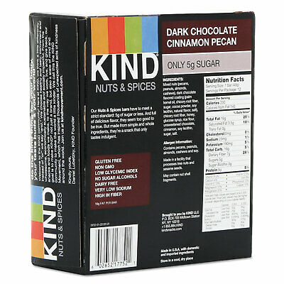KIND Nuts and Spices Bar Dark Chocolate Cinnamon Pecan 1.4 oz 12/Box 17852 - Fresh Stock Dated December 2025