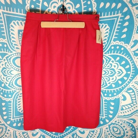 Vintage Pendleton Wool Red Pencil Skirt 14 / 8 1950s 50s Pinup Pin Up Retro - Fresh Stock Dated March 2026