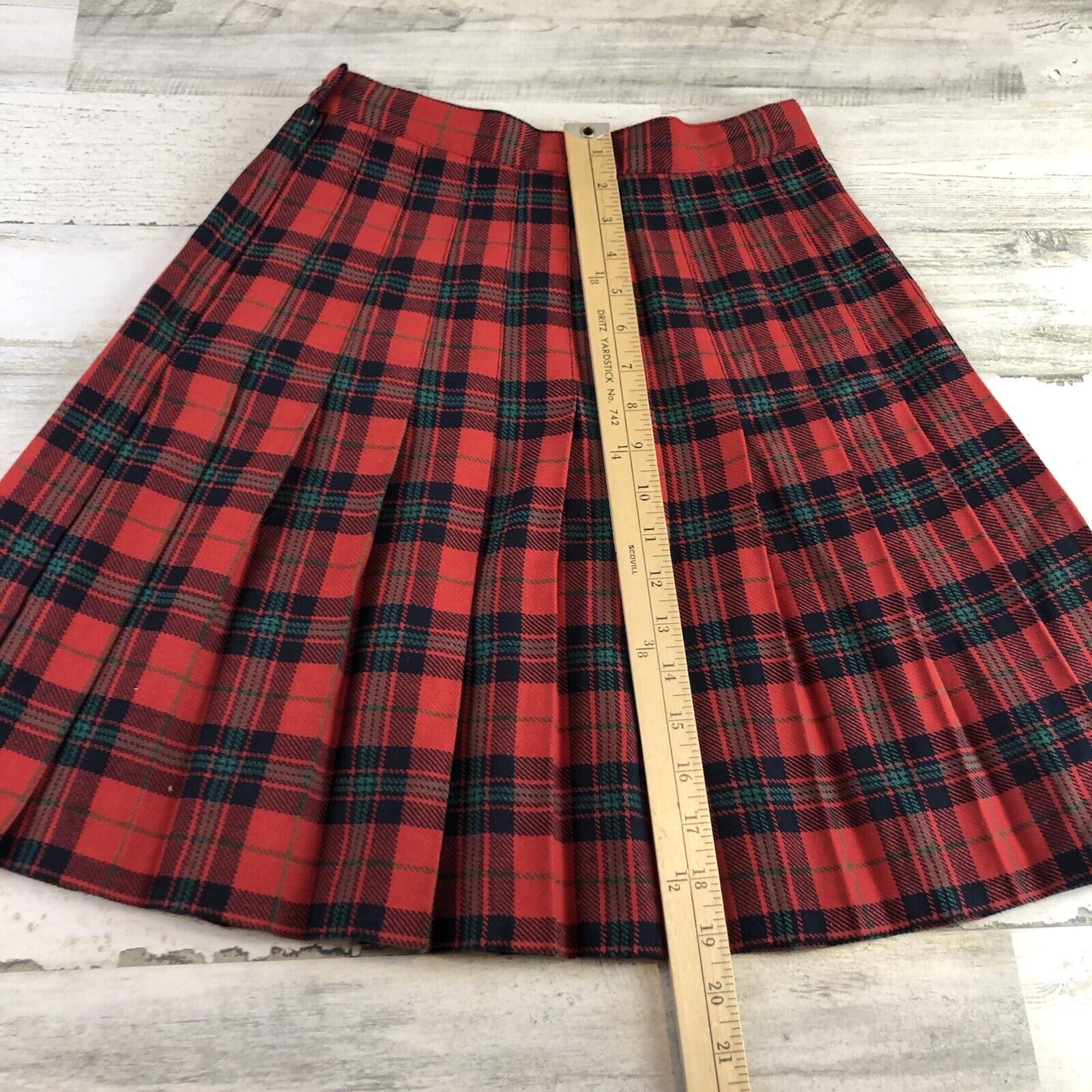 Vtg Tarazzia Sz 7 Pleated Skirt Red Tartan Plaid School Girl Uniform Made In USA - Fresh Stock Dated March 2026