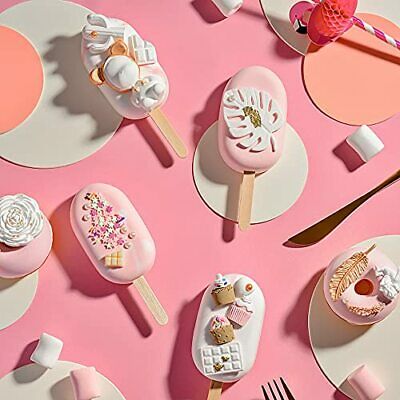 2 Set Moldes Silicona Reutilizables Para Paletas De Helado Con 100 Palos Madera - Fresh Stock Dated December 2025