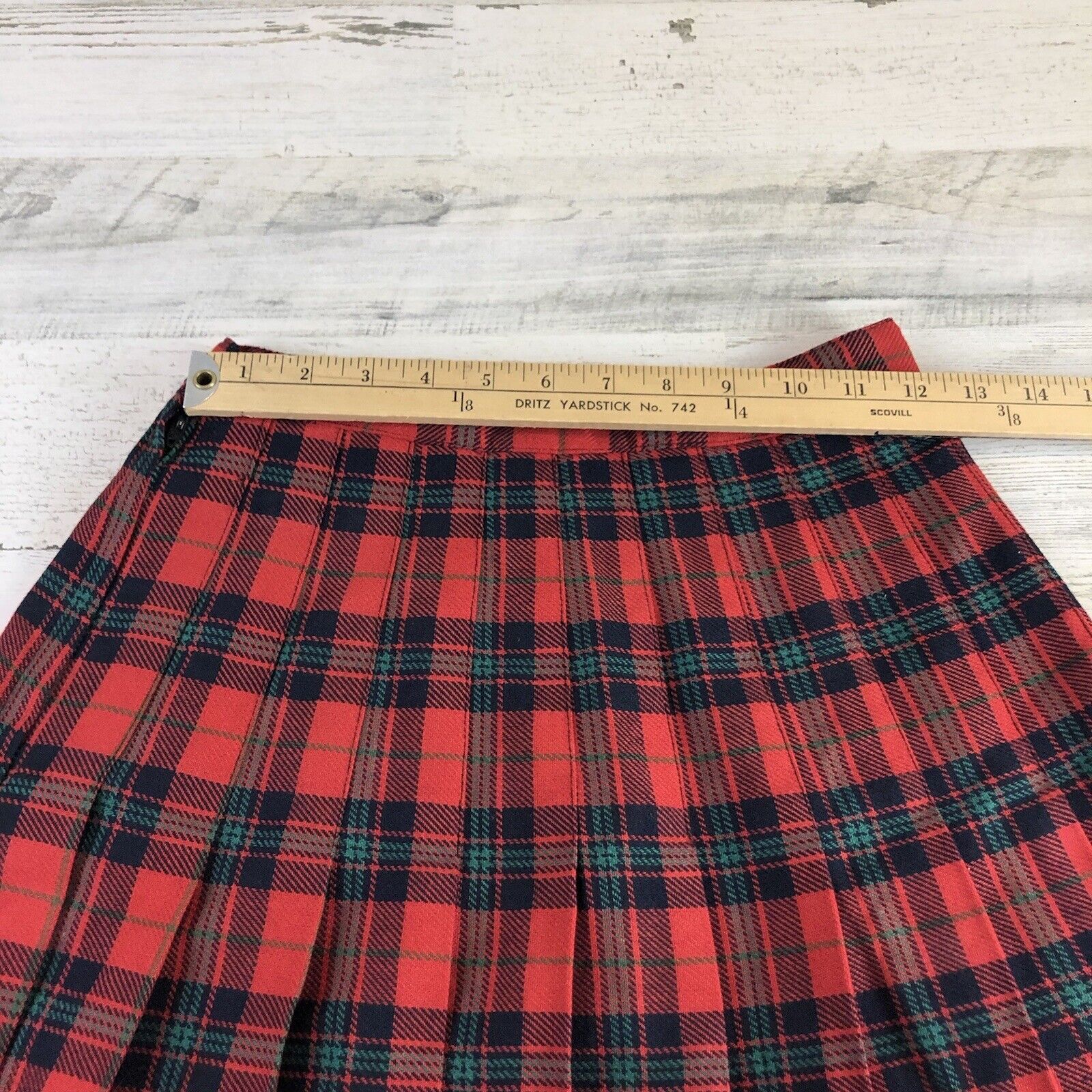 Vtg Tarazzia Sz 7 Pleated Skirt Red Tartan Plaid School Girl Uniform Made In USA - Fresh Stock Dated March 2026