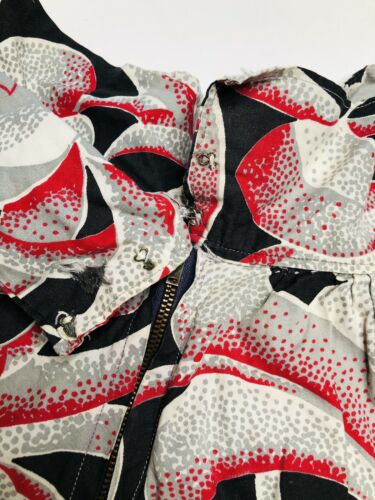 VTG 40s 50s XXS Authentic Circle Skirt Gray w/ Red & Black Floral Fabric OOAK - Fresh Stock Dated February 2026