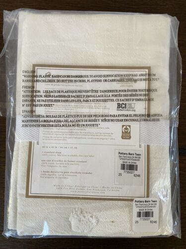 Pottery Barn Teen Tufted Dot standard sham Pillowcase Ivory New - Fresh Stock Dated December 2025