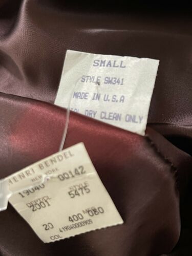 Vintage Deadstock Henri Bendel Leather Reptile Embossed Brown Pencil Skirt Small - Fresh Stock Dated February 2026