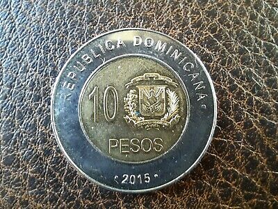 Dominican Republic 10 Pesos Coin 2015 Free shipping - Fresh Stock Dated December 2025