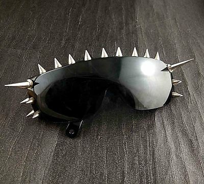 Cool Rock Punk Spike Sunglasses Metal Studded Moto Biker Glasses Black - Fresh Stock Dated December 2025