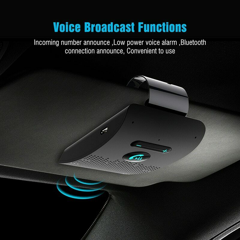 Bluetooth Audio Receiver Car Kit Bluetooth 5.0 Handsfree Sun Visor Wireless Spea - Fresh Stock Dated February 2026