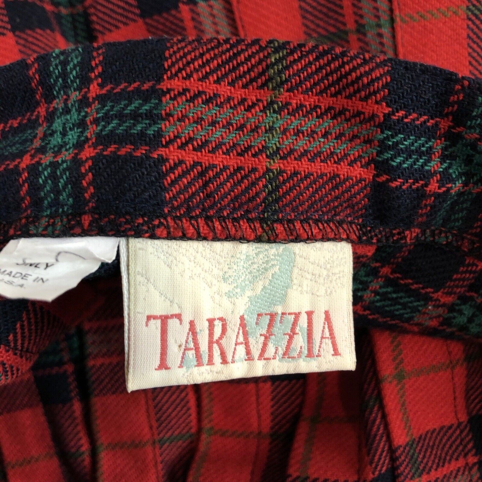 Vtg Tarazzia Sz 7 Pleated Skirt Red Tartan Plaid School Girl Uniform Made In USA - Fresh Stock Dated March 2026
