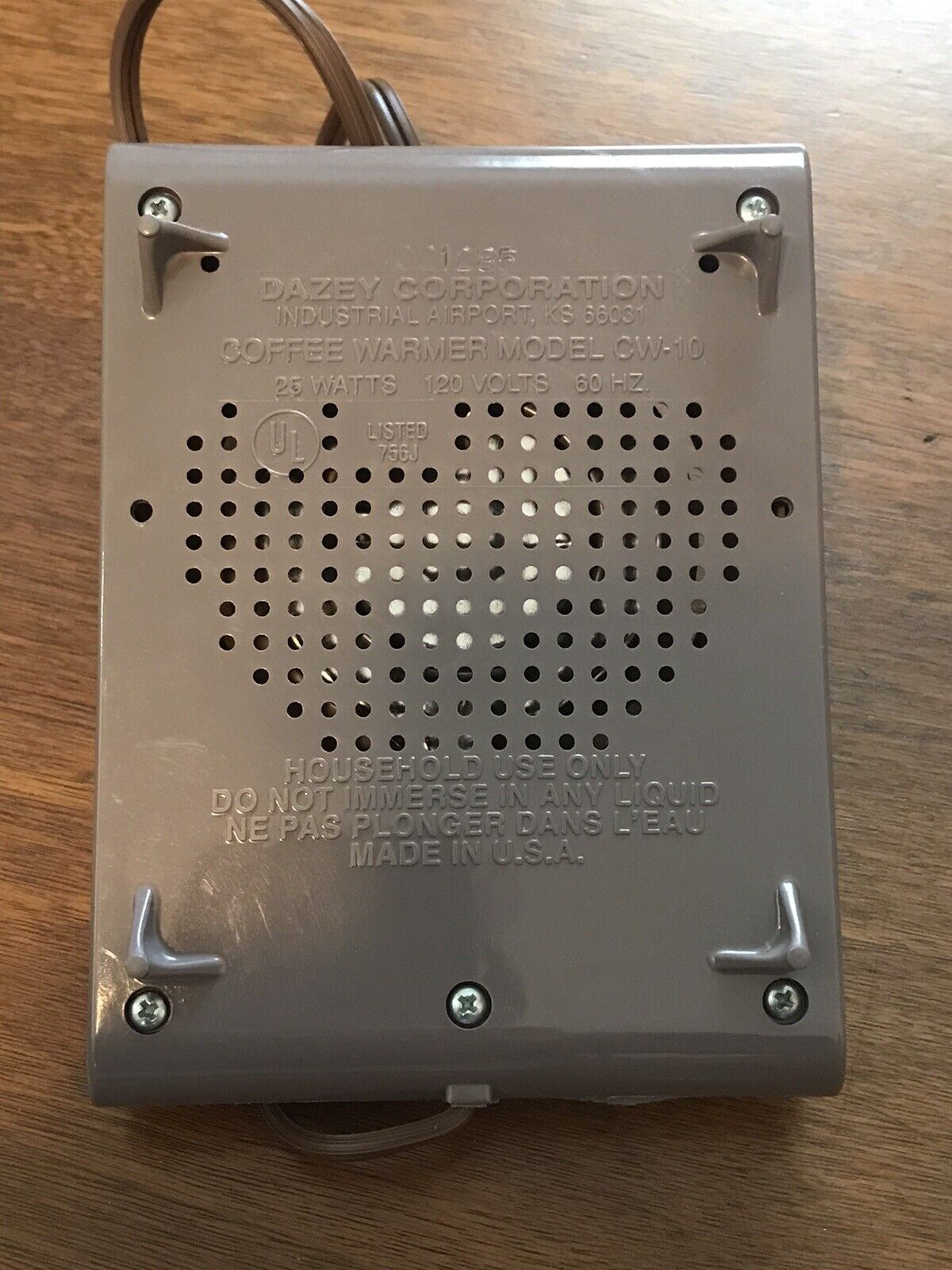 Legendary Dazey 25 Watt Coffee Cup Mug Warmer CW-10, Beige - Fresh Stock Dated February 2026