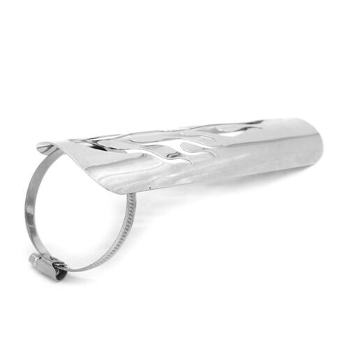 Motorcycle Exhaust Muffler Pipe Heat Shield Cover Heel Guard Universal Chrome - Fresh Stock Dated February 2026