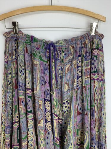 Vintage 90s Indian Cotton Crinkle Gauze Geometric Design Skirt - Fresh Stock Dated February 2026