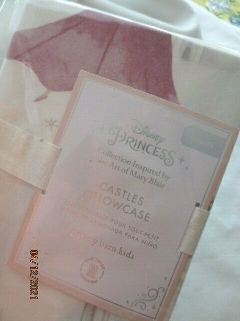 Pottery Barn Kids Disney Princess Organic Castle TODDLER Pillow Case White nwt - Fresh Stock Dated December 2025