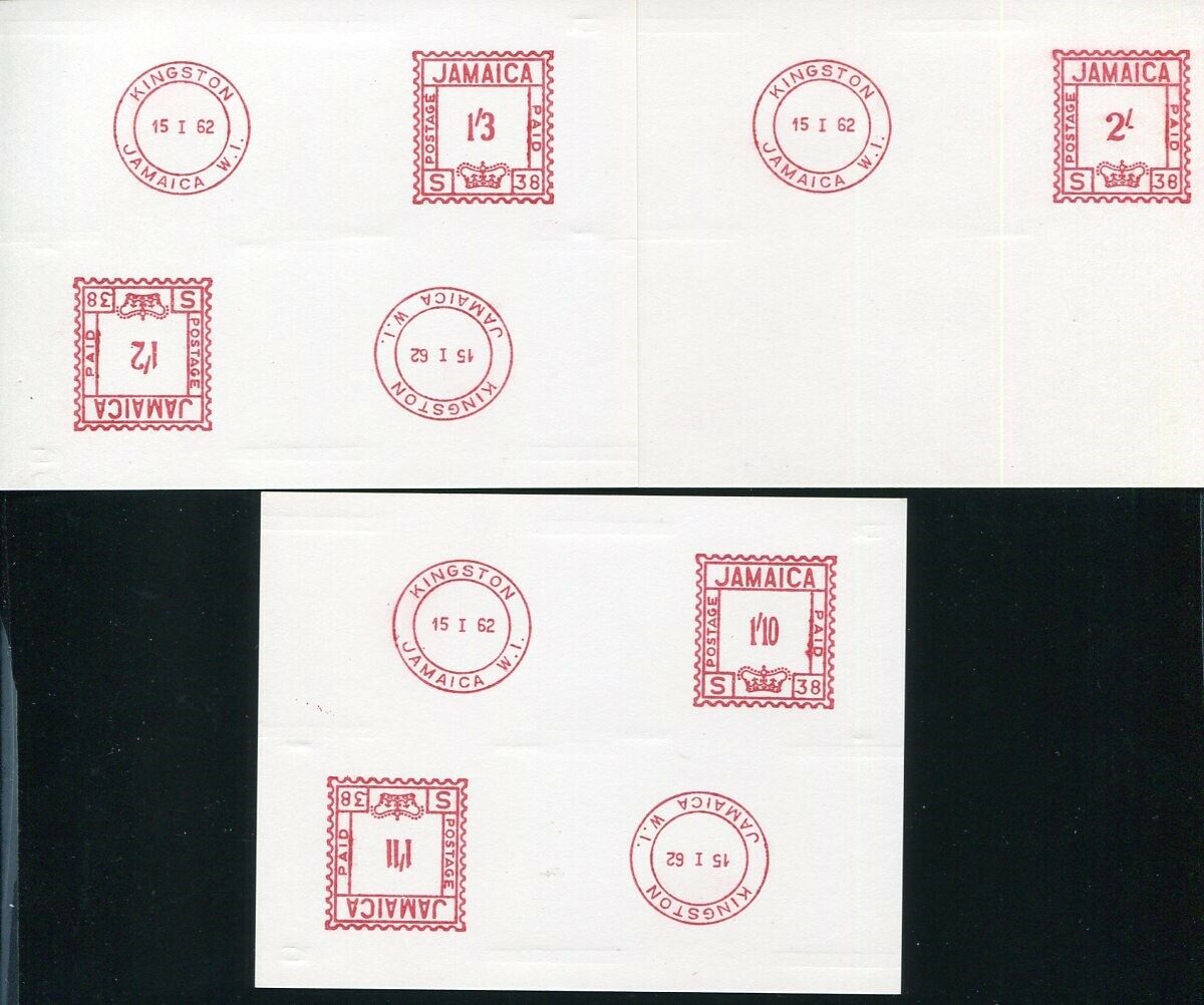 JAMAICA METER MARKS PITNEY BOWES PROOF IMPRESSIONS 1962 - Fresh Stock Dated December 2025