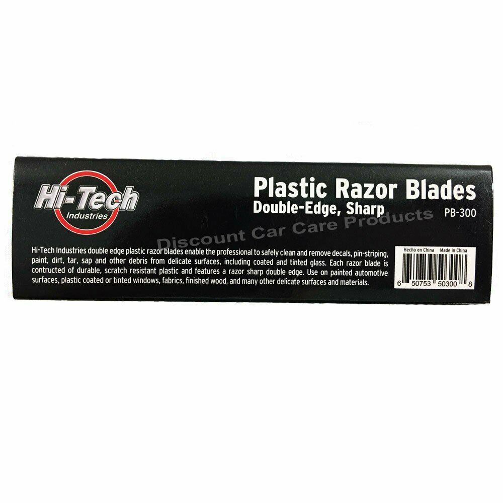 Plastic Scraper Blades 100 Double Edge Plastic Razor Blades in a Storage Sleeve - Fresh Stock Dated February 2026