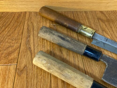 Japanese Chef's Kitchen Knife Set 3 Piece YANAGIBA NAKIRI SANTOKU Japan UK228 - Fresh Stock Dated December 2025