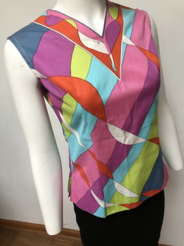 VINTAGE EMILIO PUCCI BLOUSE—BRIGHT BOLD PRINT-S - Fresh Stock Dated February 2026
