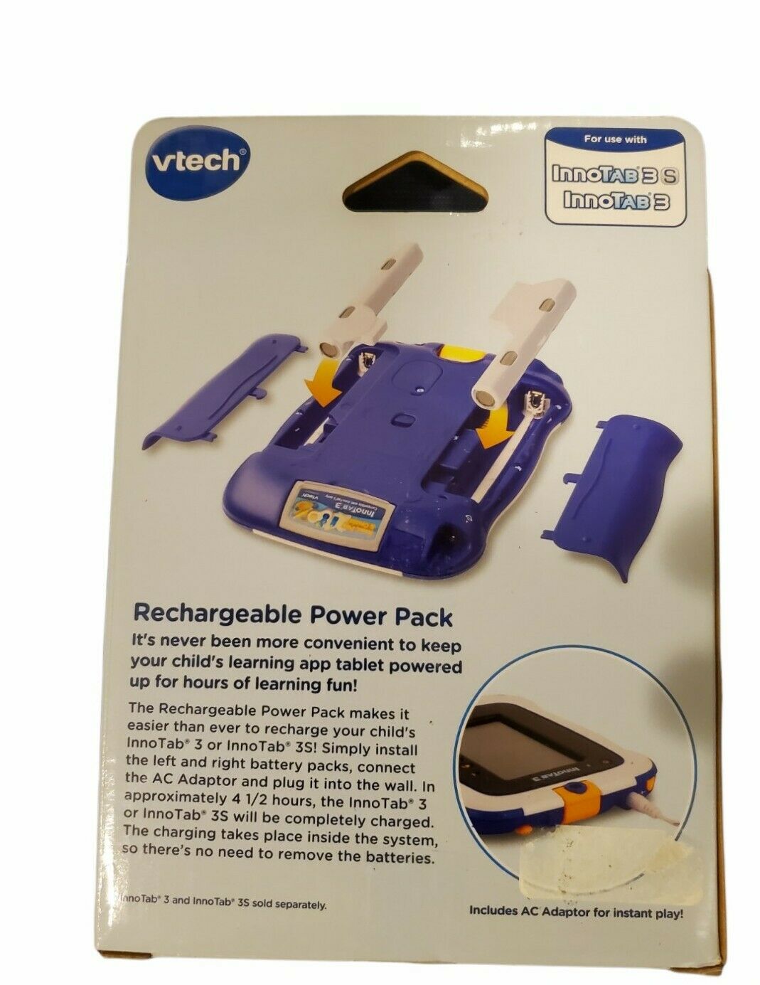 VTech InnoTab 3 & 3S Rechargeable Power Pack + AC Adaptor NEW - Fresh Stock Dated February 2026