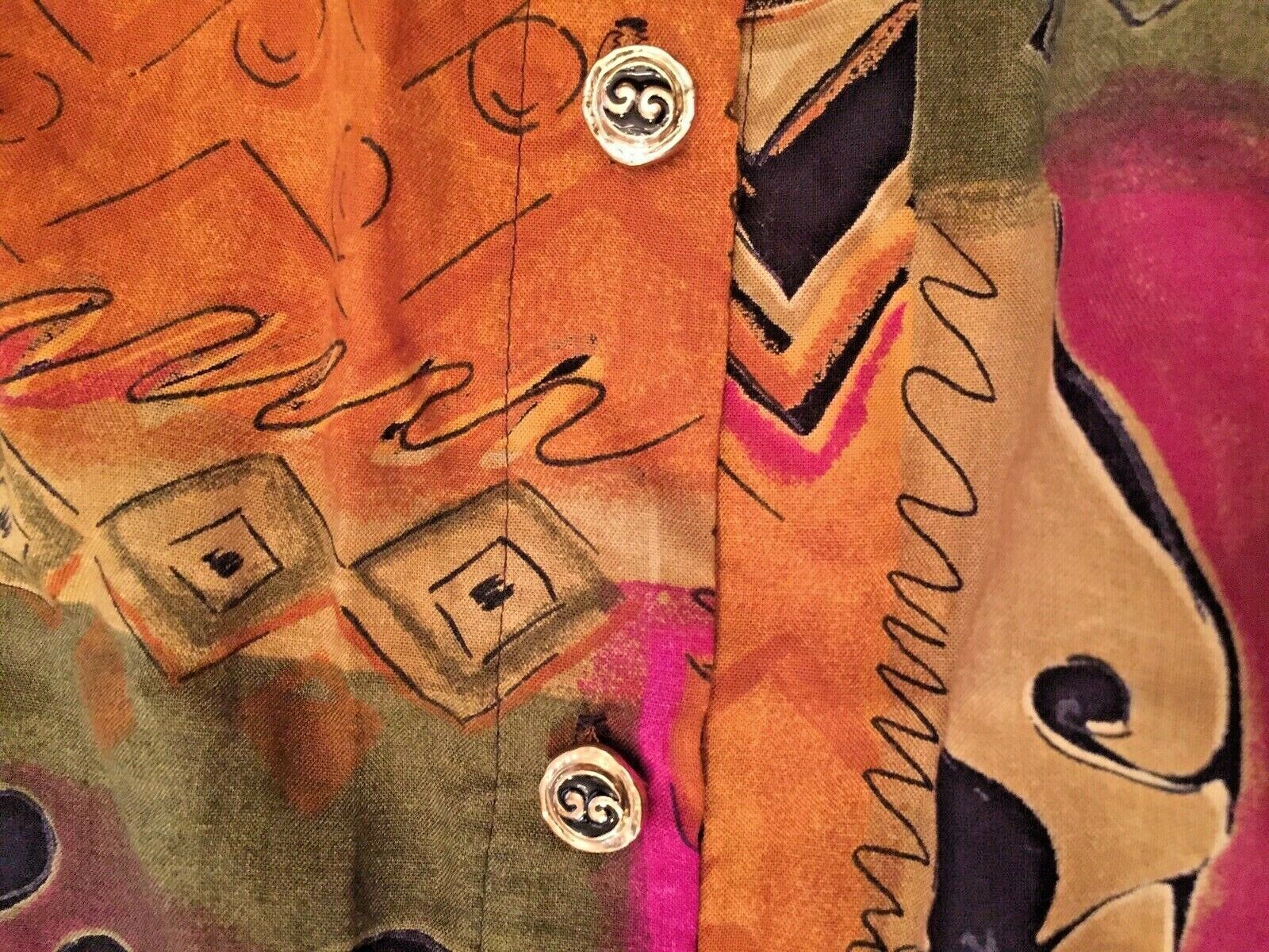 Vintage NOS Anthony Mark Hankins Plus Size 24W Southwest Gold Fuchsia Midi Skirt - Fresh Stock Dated March 2026