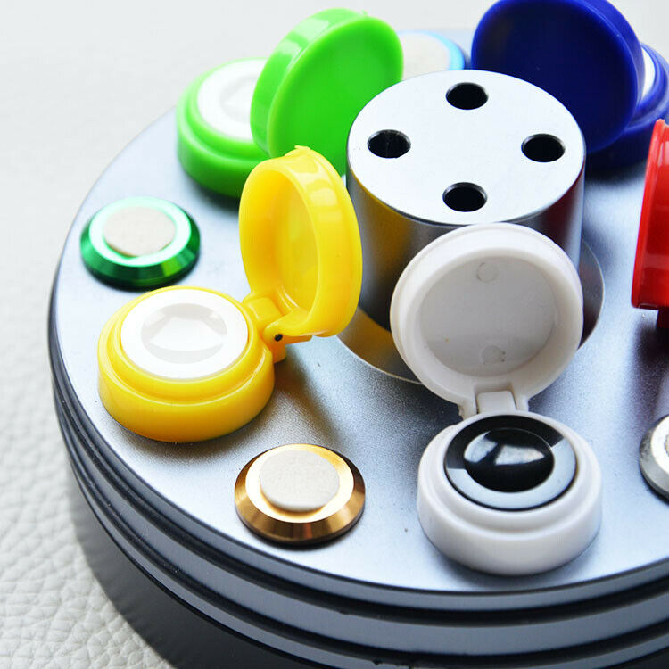 Die Cast Round Oil Cup Stand w/ 5 Cups and 4 Dip Oilers for Watch Repair G9723D - Fresh Stock Dated February 2026