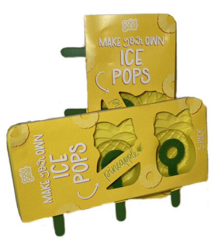 Lot Of 4 Pineapple Frozen Ice Pop Pudding Plastic Molds Make Your Own Tik Tok - Fresh Stock Dated December 2025