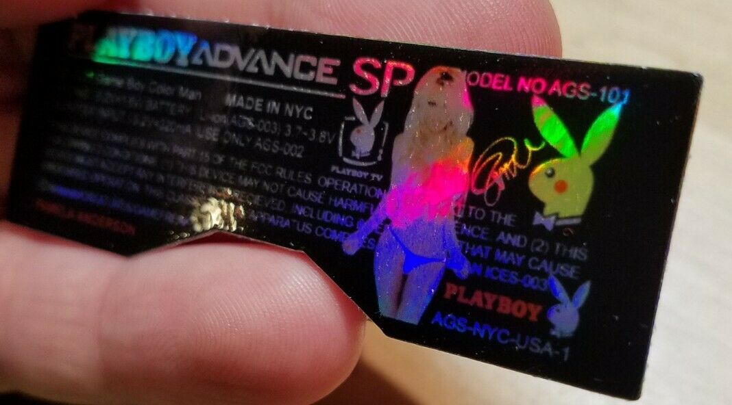 1 Nintendo Game Boy PLAYBOY ADVANCE SP AGS-101 🐇PAMELA ANDERSON📸 HOLO LABEL - Fresh Stock Dated December 2025