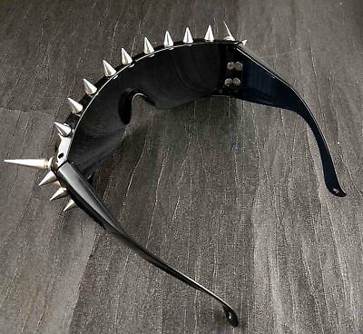 Cool Rock Punk Spike Sunglasses Metal Studded Moto Biker Glasses Black - Fresh Stock Dated December 2025