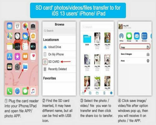 SD Card Camera Reader Adapter Micro SD/TF For iPhone 12 11 XS XR 7 8 Plus iPad - Fresh Stock Dated December 2025