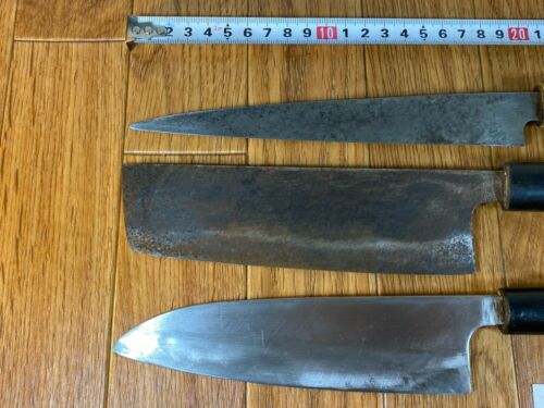 Japanese Chef's Kitchen Knife Set 3 Piece YANAGIBA NAKIRI SANTOKU Japan UK228 - Fresh Stock Dated December 2025