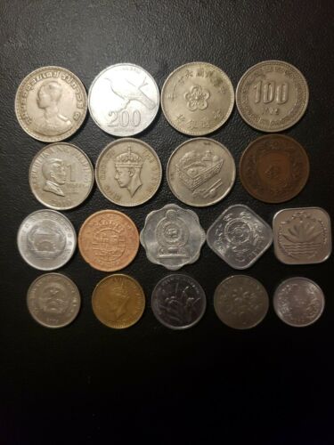 Asian 1921-2010  lot of 18 circulated coins, 18 dif.countries,  denominations... - Fresh Stock Dated February 2026