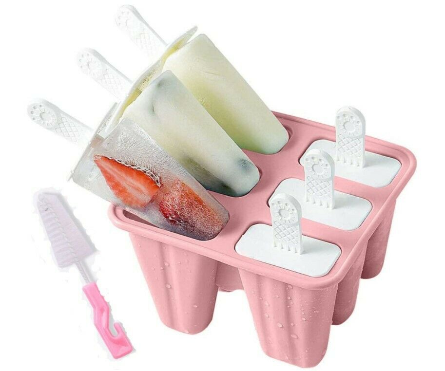 Moldes caseros para paletas de hielo Cepillo 6 cavidades - Embudo de silicona - Fresh Stock Dated December 2025