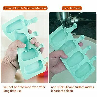 2 Set Moldes Silicona Reutilizables Para Paletas De Helado Con 100 Palos Madera - Fresh Stock Dated December 2025