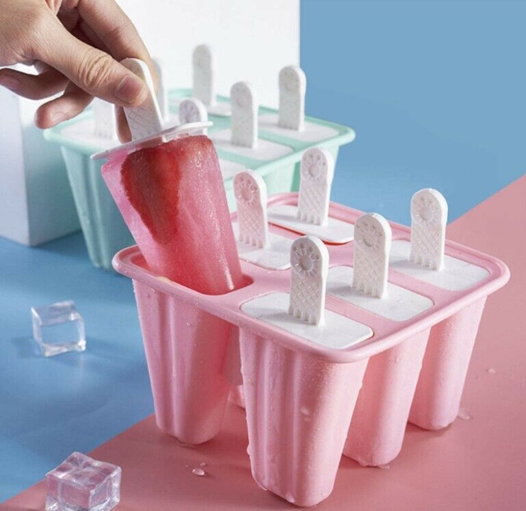 Moldes caseros para paletas de hielo Cepillo 6 cavidades - Embudo de silicona - Fresh Stock Dated December 2025